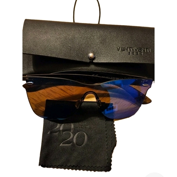 New 2020 VentiVenti Sunglasses Unisex Square Mirror Lens Anti-Reflective W Case - Picture 5 of 7